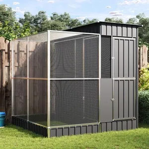 Comparateur de prix : vidaXL Volière avec extension argenté 209x203x216 cm acier