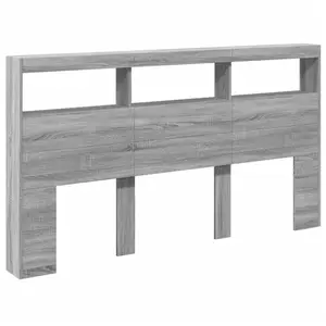 vidaXL Armoire tête de lit avec LED sonoma gris 180x17x102 cm