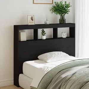 Comparateur de prix : vidaXL Armoire tête de lit avec LED noir 120x17x102 cm