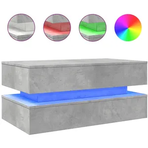 Table Basse Avec Lumières Led Sonoma Gris 85x55x31 à Prix