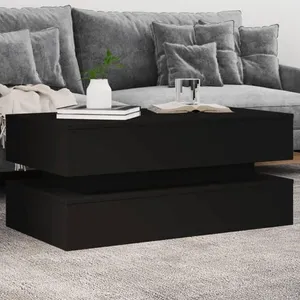 Comparateur de prix : vidaXL Table basse avec lumières LED noir 90x50x40 cm