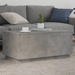 vidaXL Table basse avec lumières LED gris béton 90x50x40 cm pas cher