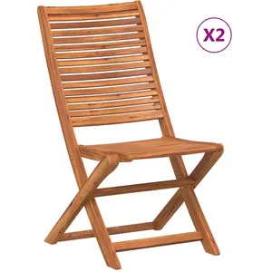 Comparateur de prix : vidaXL Chaises pliantes de jardin lot de 2 bois d'acacia solide