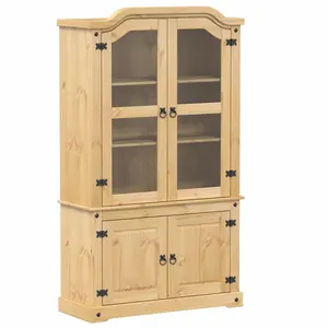Comparateur de prix : vidaXL Vitrine en verre Corona 103,5x42x180 cm bois de pin massif