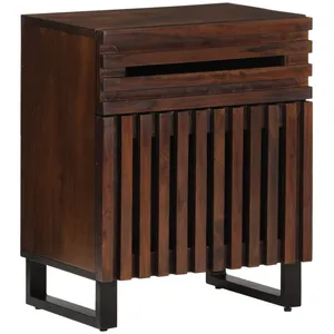 vidaXL Table de chevet marron 50x34x60 cm bois manguier solide pas cher