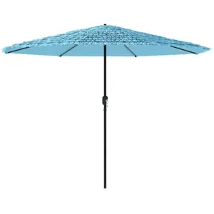 vidaXL Parasol de jardin avec mât en acier bleu 388x388x248 cm