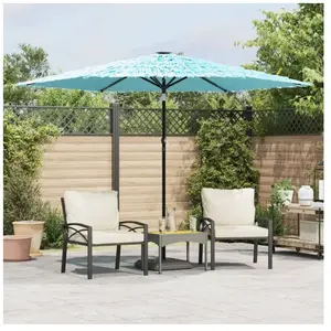 vidaXL Parasol de jardin avec mât en acier bleu 288x288x225 cm pas cher