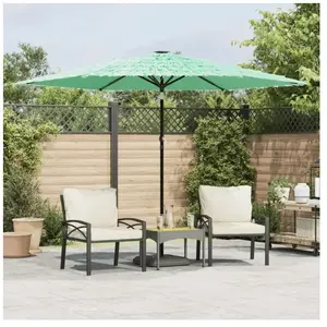 vidaXL Parasol de jardin avec mât en acier vert 288x288x225 cm pas cher