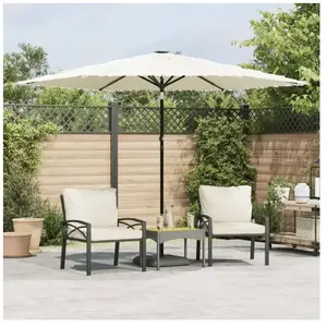 vidaXL Parasol de jardin avec mât en acier blanc 288x288x225 cm pas cher