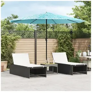 vidaXL Parasol de jardin avec mât en acier bleu 324x324x247 cm pas cher