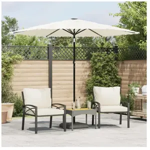 Comparateur de prix : vidaXL Parasol de jardin avec mât en acier blanc 268x268x226 cm
