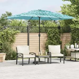vidaXL Parasol de jardin avec mât en acier bleu 300x200x250 cm pas cher
