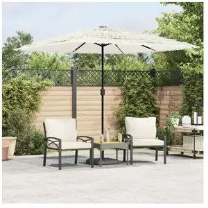 vidaXL Parasol de jardin avec mât en acier blanc 248x248x248 cm pas cher