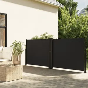 vidaXL Auvent latéral rétractable noir 120x1000 cm pas cher