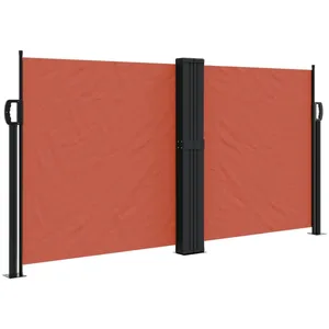 vidaXL Auvent latéral rétractable terre cuite 120x600 cm pas cher