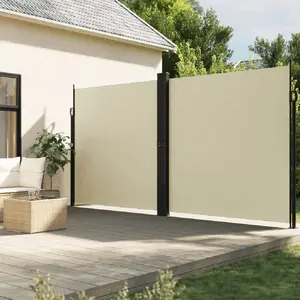 vidaXL Auvent latéral rétractable crème 220x600 cm pas cher