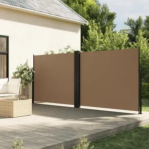 vidaXL Auvent latéral rétractable taupe 160x1000 cm pas cher