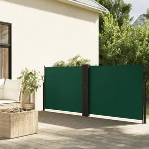 vidaXL Auvent latéral rétractable vert foncé 140x1000 cm pas cher