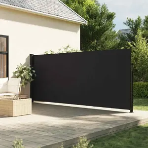 vidaXL Auvent latéral rétractable noir 160x600 cm pas cher