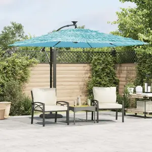 vidaXL Parasol de jardin avec mât en acier bleu 269x269x235 cm