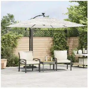 vidaXL Parasol de jardin avec mât en acier blanc 269x269x235 cm