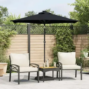 Comparateur de prix : vidaXL Parasol de jardin avec mât en acier noir 225x225x212 cm