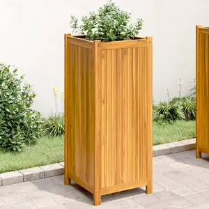 vidaXL Jardinière avec doublure 42x42x100 cm bois massif d'acacia pas cher
