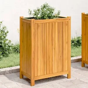 Comparateur de prix : vidaXL Jardinière avec doublure 54x31x75 cm bois massif d'acacia