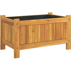 vidaXL Jardinière avec doublure 54x31x30 cm bois massif d'acacia pas cher