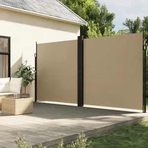 vidaXL Auvent latéral rétractable beige 220x1200 cm pas cher