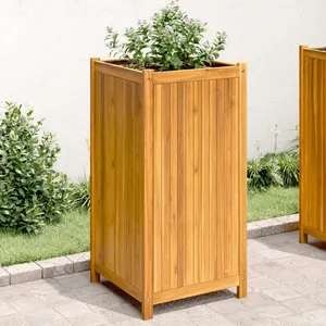 vidaXL Jardinière avec doublure 50x50x100 cm bois massif d'acacia pas cher
