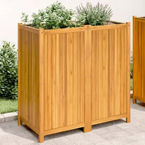 Comparateur de prix : vidaXL Jardinière avec doublure 100x50x100 cm bois massif d'acacia