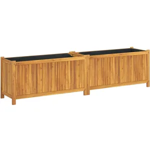Comparateur de prix : vidaXL Jardinière avec doublure 199x38,5x50 cm bois massif d'acacia
