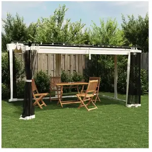 Comparateur de prix : vidaXL Tonnelle avec parois en filet crème 4x3 m acier