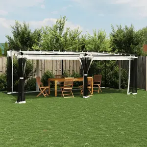 Comparateur de prix : vidaXL Tonnelle avec parois en filet crème 6x3 m acier