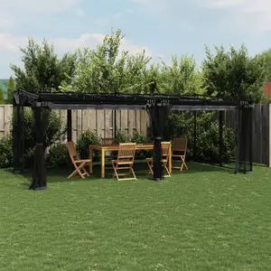 Comparateur de prix : vidaXL Tonnelle avec parois en filet anthracite 6x3 m acier