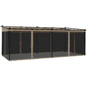 Comparateur de prix : vidaXL Tonnelle avec parois en filet taupe 6x3 m acier