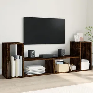vidaXL Meubles TV 2 pcs chêne fumé 75x30x50 cm bois d'ingénierie pas cher