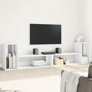 vidaXL Meubles TV 2 pcs blanc 100x30x50 cm bois d'ingénierie pas cher