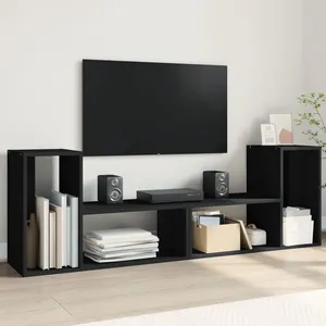 vidaXL Meubles TV 2 pcs noir 75x30x50 cm bois d'ingénierie pas cher