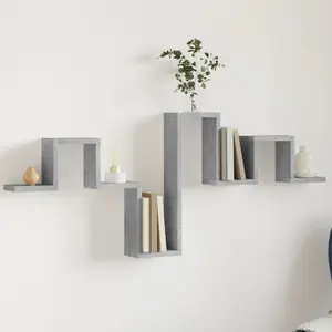 Comparateur de prix : vidaXL Étagère murale gris béton 104,5x10x43 cm bois d'ingénierie