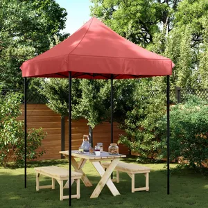 vidaXL Tente de réception pliable escamotable bordeaux 200x200x306 cm pas cher