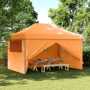 vidaXL Tente de réception pliable escamotable avec 4 parois latérales pas cher