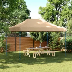 vidaXL Tente de réception pliable escamotable beige 440x292x315 cm pas cher