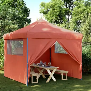 vidaXL Tente de réception pliable escamotable avec 4 parois latérales pas cher