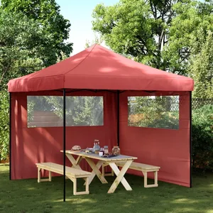 vidaXL Tente de réception pliable escamotable avec 2 parois latérales pas cher