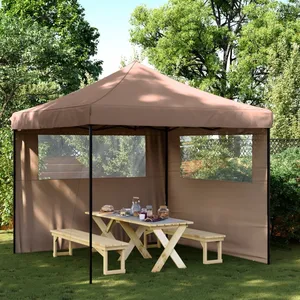 vidaXL Tente de réception pliable escamotable avec 2 parois latérales pas cher