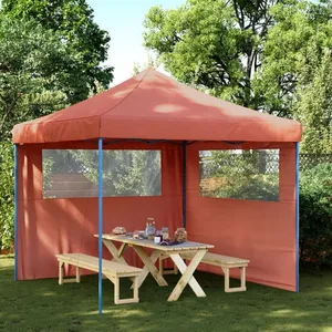 vidaXL Tente de réception pliable escamotable avec 2 parois latérales pas cher