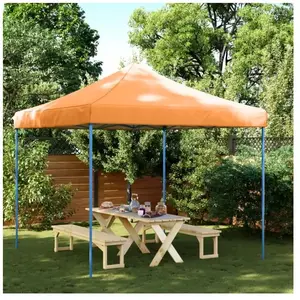 vidaXL Tente de réception pliable escamotable orange 292x292x315 cm pas cher
