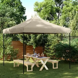 vidaXL Tente de réception pliable escamotable taupe 292x292x315 cm pas cher